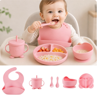 Juego de Utensilios de Silicona para Bebés